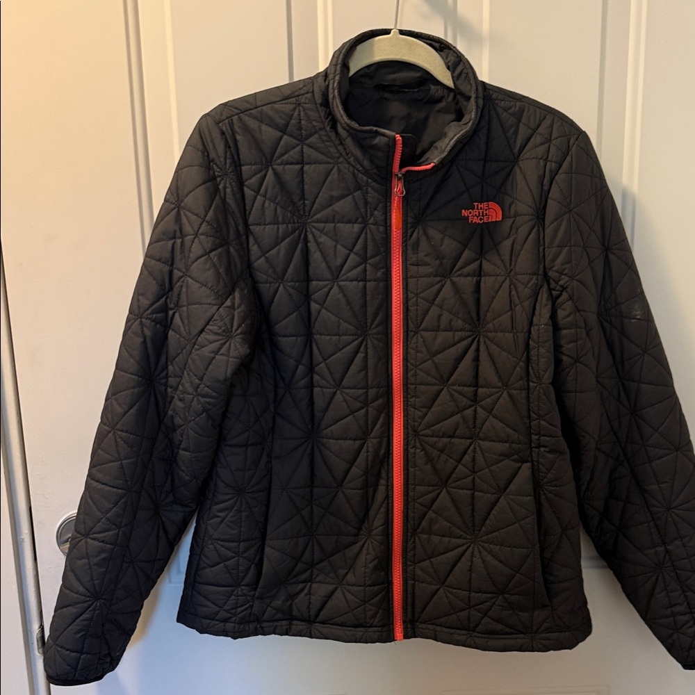 The North Face Black Jacket with Red Zipper